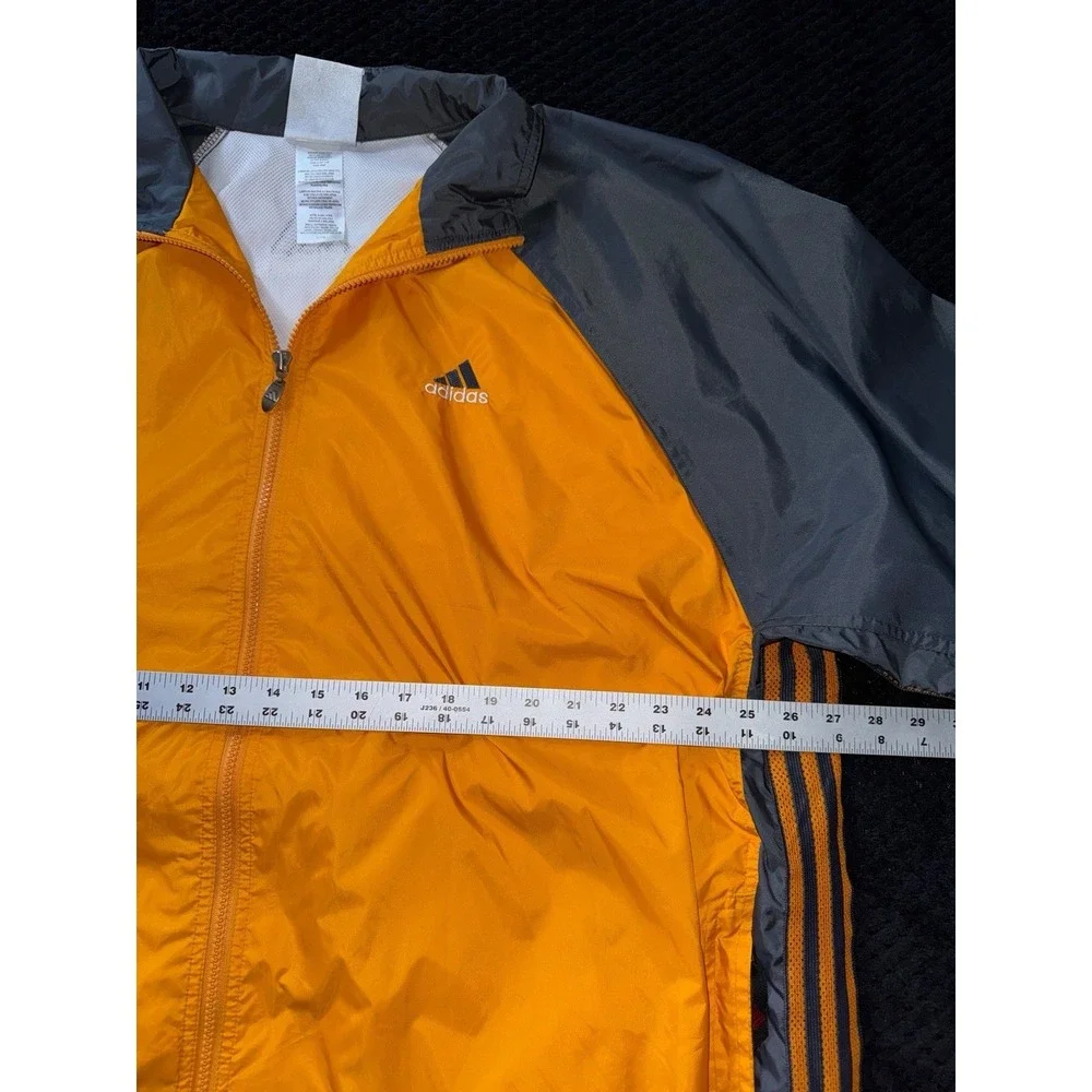 Adidas Mens Full Zip Wind Breaker Jacket Tech Shell Size 2XL